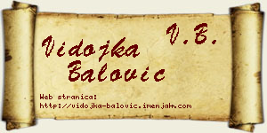 Vidojka Balović vizit kartica